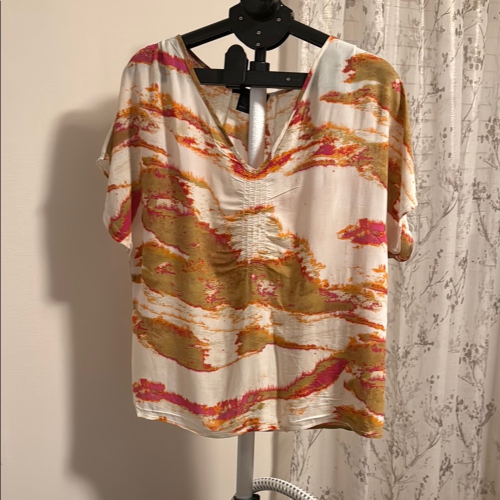 Women's Multicolor V-Neck Top